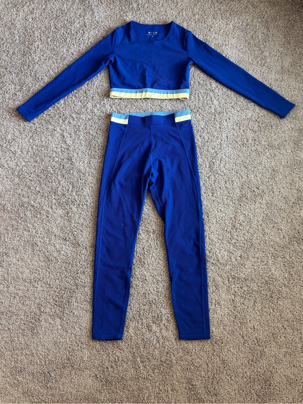Wilo The Label Royal Blue Ribbed Workout Set